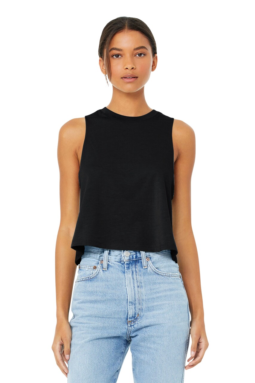 BELLA+CANVAS Racerback Crop Top for Women Gym Wear, Workout, Yoga & Casual Sleeveless Street Style Tank